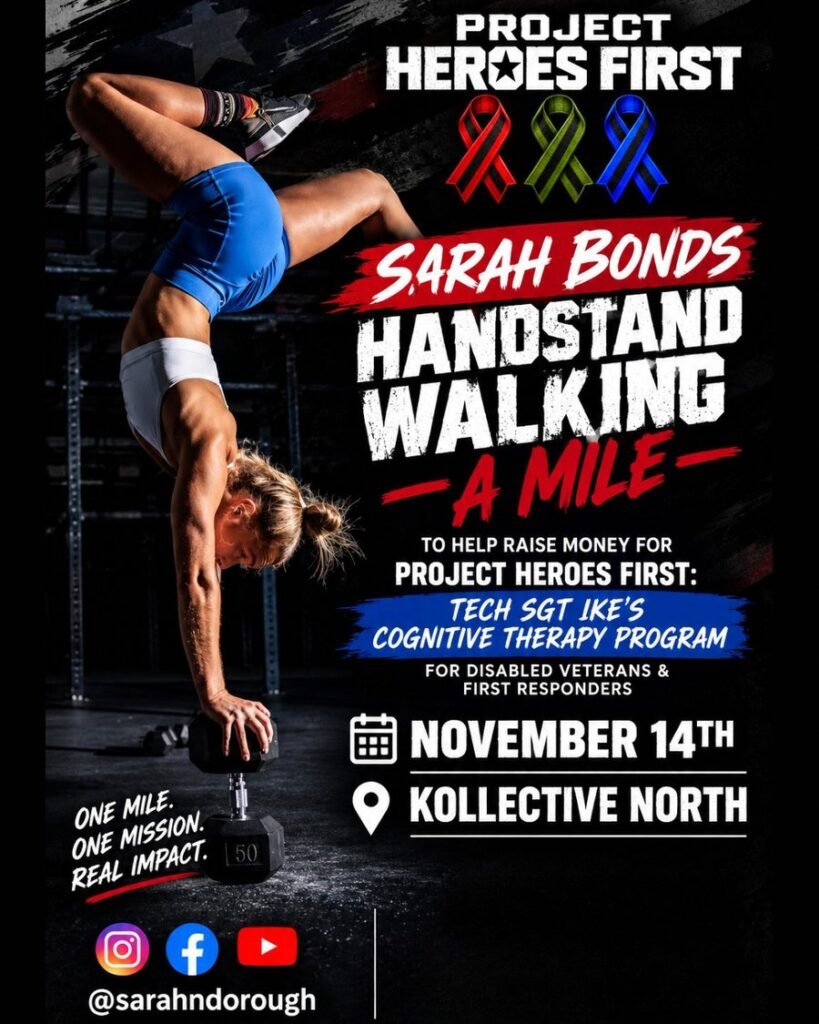 1 Mile Handstand Walk for Heroes flyer